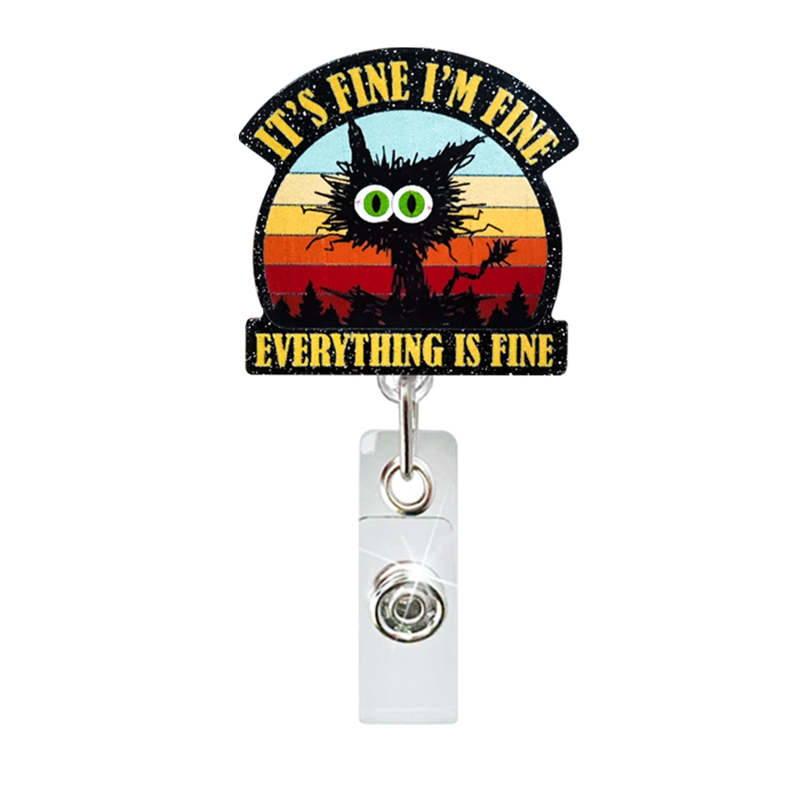 Wholesale Badge Reels Glitter Love Rainbow Medicine Bottle Badge Scroll ABS Retractable Keychain